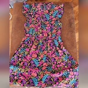 Shein Floral Print Dress with Ruffled Sleeves